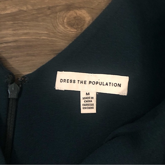 Dress the Population Corey Pine fit n flare cocktail midi dress sz M - Picture 5 of 16